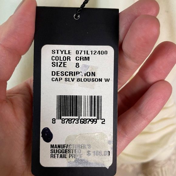 Adrianna Papell Cream dress with metallic champagne geometric skirt NWT RARE - Picture 6 of 8